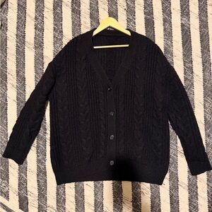 Jenni Kayne Black Cable Knit Sweater
